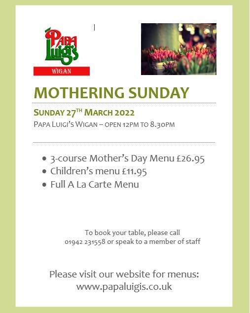 Mother's Day Special - Wigan Venues